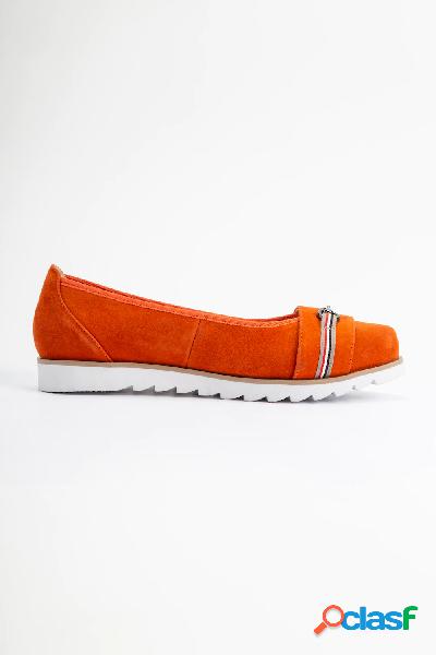Ballerine di pelle, fermaglio, fascia, larghezza H, Donna,