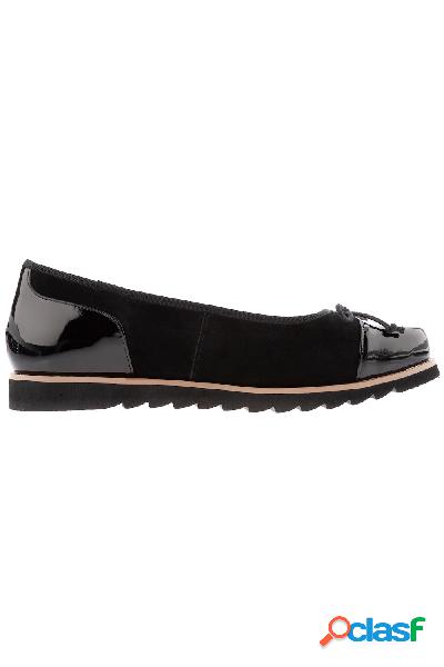 Ballerine, pelle scamosciata, pelle verniciata, larghezza H,