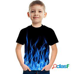 Bambino Da ragazzo maglietta Manica corta Blu Stampa 3D