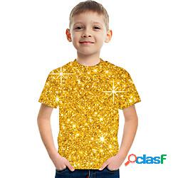 Bambino Da ragazzo maglietta Manica corta Oro Stampa 3D