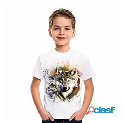 Bambino Da ragazzo maglietta Manica corta Stampa 3D Lupo