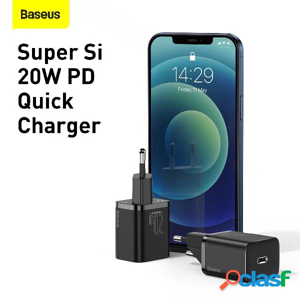 Baseus 20W PD Super Si Quick Charger per iPhone 12 Mini /