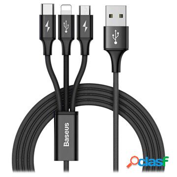 Baseus Rapid Series 3-in-1 Cable CAMLT-SU01 - 1.2m - Black