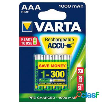 Batterie Ricaricabili AAA Varta Ready2Use - 1000mAh