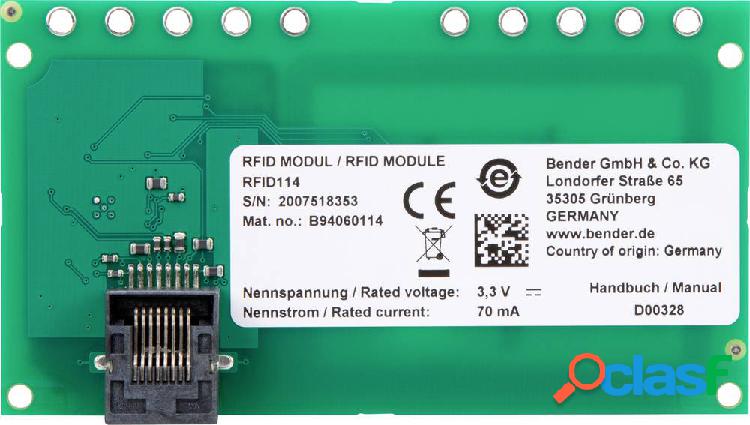 Bender RFID114 without LEDs Lettore di carte RFID eMobility