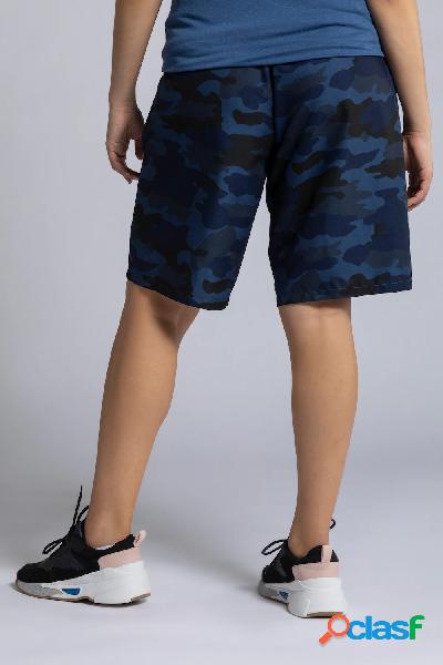 Bermuda camouflage con cintura elastica e tasche, Donna,