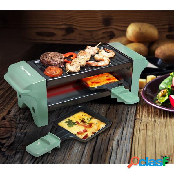 Bestron Piastra per Raclette AGR102G 350 W Nera e Verde