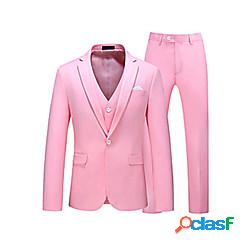 Bianco Rosa Borgogna Uomo Festa / Serata Abiti 3 pcs Tinta