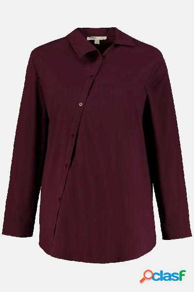 Blusa, abbottonatura asimmetrica, cotone biologico, Donna,