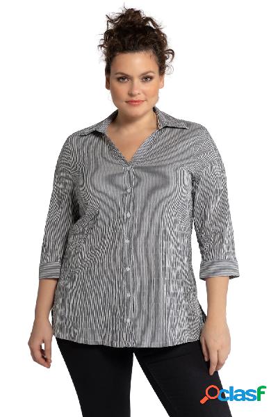 Blusa con crespatura a bolle, spacchetti laterali,