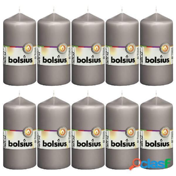 Bolsius Candele Moccoli 10 pz 120x58 mm Grigio Caldo