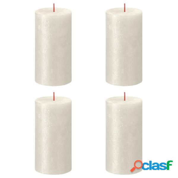 Bolsius Candele Pilastro Rustiche Shimmer 4 pz 130x68 mm