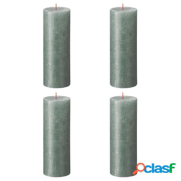 Bolsius Candele Pilastro Rustiche Shimmer 4 pz 190x68 mm Blu