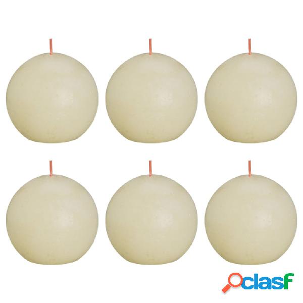 Bolsius Candele a Sfera Shine Rustiche 6 pz 76x190 mm Perla