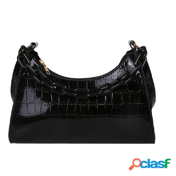 Borsa a tracolla a catena in ecopelle moda donna Borsa