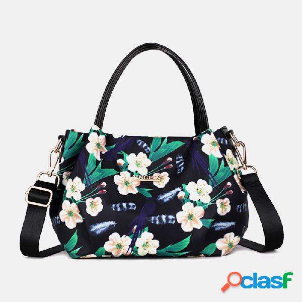 Borsa a tracolla stampata a mano con fiore di moda donna