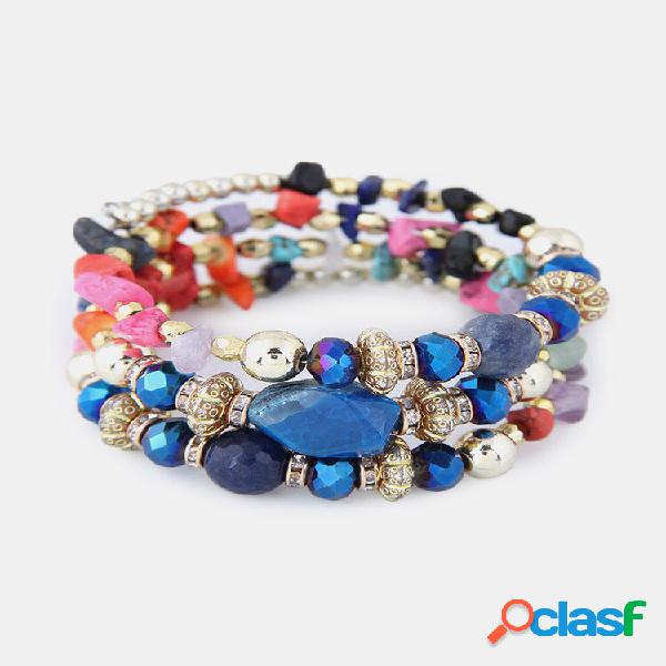 Bracciale multistrato con perline in lega di cristallo