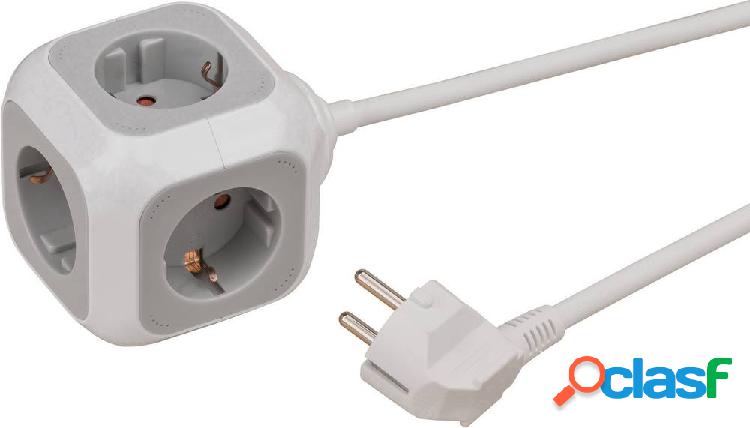 Brennenstuhl 1150090 Multipresa a cubo 4 vie Bianco, Grigio