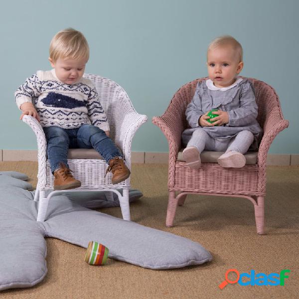CHILDHOME Poltrona per Bambini in Vimini con Cuscino Mimo