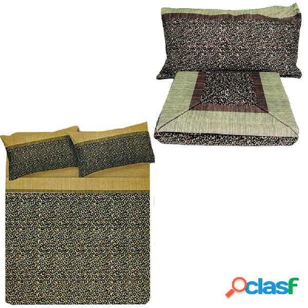 COMPLETO LETTO MATRIMONIALE IN FLANELLA LEOPARDATO E ZEBRATO