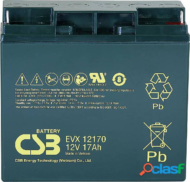 CSB Battery EVX 12170 EVX12170 Batteria al piombo 12 V 17 Ah