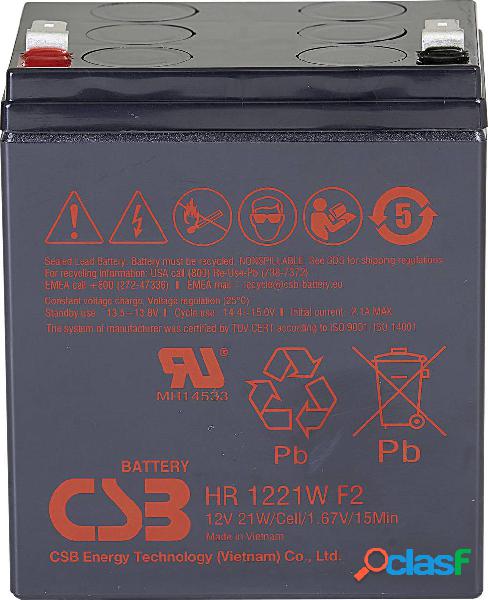 CSB Battery HR 1221W high-rate HR1221WF2 Batteria al piombo