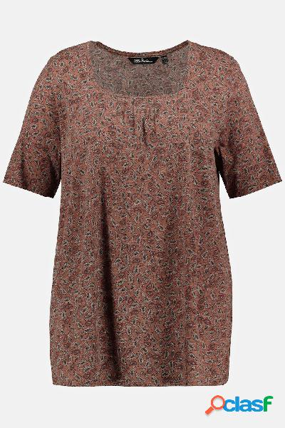 Camicia a pieghe con stampa, Donna, Marrone, Taglia: 52/54,