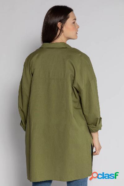Camicia dal taglio oversize in misto lino con colletto da