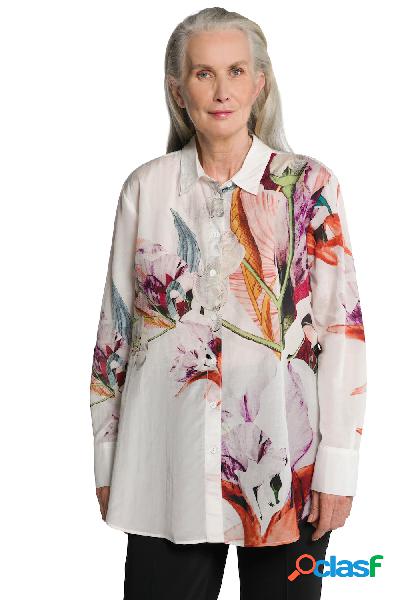 Camicia dal taglio svasato con design floreale, colletto da