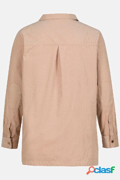Camicia di velluto a costine con bottoni automatici,