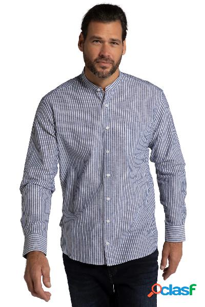 Camicia, maniche lunghe, righe, colletto alla coreana,