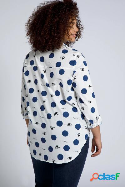 Camicia oversize con maniche lunghe e stampa ispirata agli