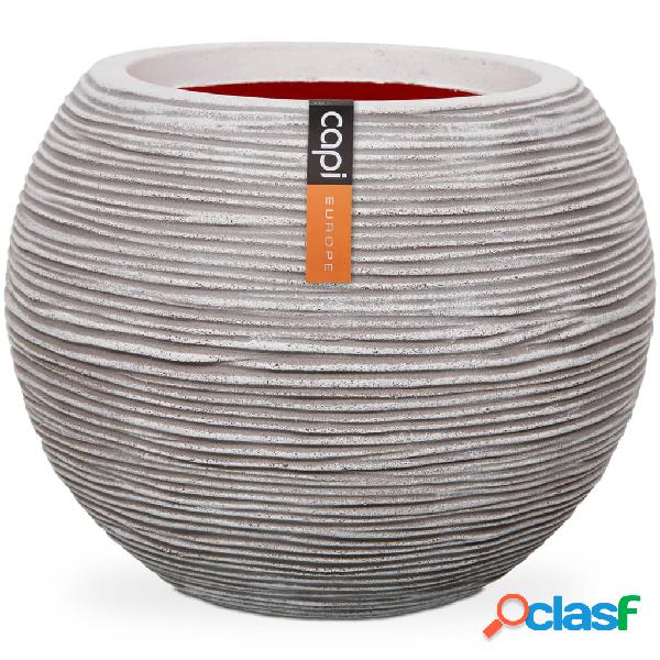 Capi Vaso a Sfera Nature Rib 40x32 cm Avorio KOFI270