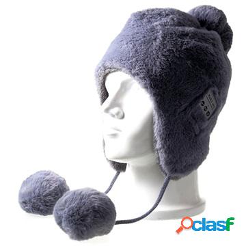 Cappello Soffice con Auricolari Bluetooth - Grigio
