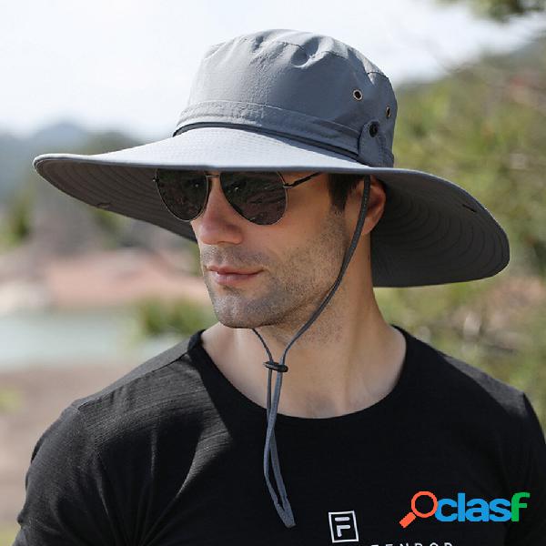 Cappello a secchiello anti-UV da uomo a doppio uso Corda