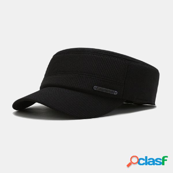 Cappello piatto da uomo con visiera in velluto a coste