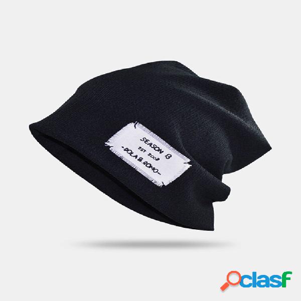 Cappello unisex in cotone tinta unita ricamo lettera patch