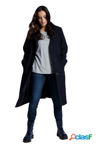 Cappotto con lana, colletto alto e fodera completa, Donna,