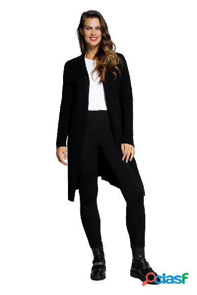 Cardigan lungo, Donna, Nero, Taglia: 48/50, Viscosa/Fibre
