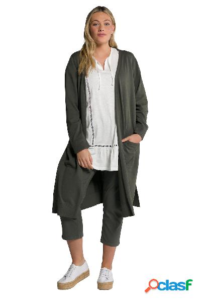 Cardigan lungo in cotone biologico con scollo a V, Donna,