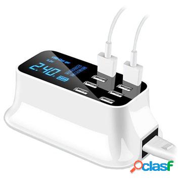 Caricabatterie Desktop USB a 8 Porte con Monitor a LED -