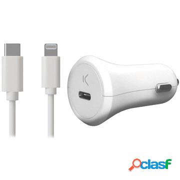 Caricatore da Auto USB Tipo-C con Cavo Lightning Ksix Power