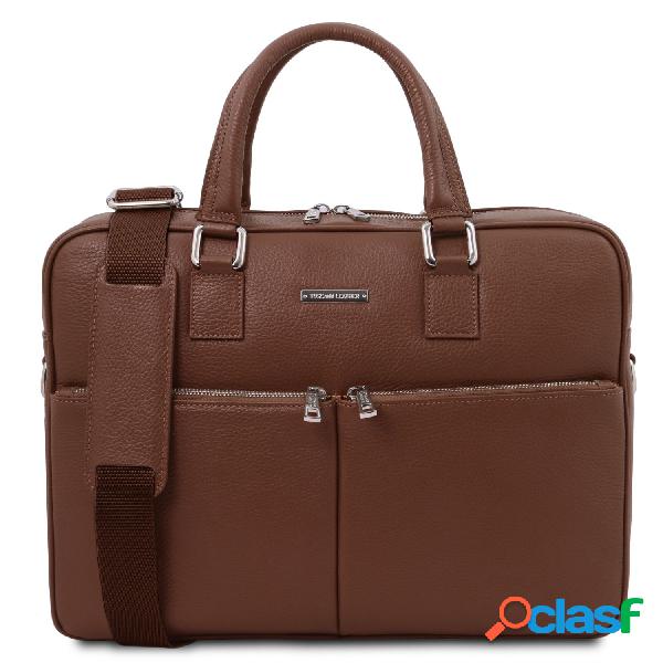 Cartella porta computer in pelle Marrone