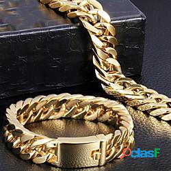 Catena spessa Moda Barocco Acciaio Gioielli braccialetto Oro