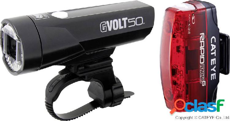 Cateye Kit illuminazione bicicletta GVOLT50 + RAPID MICRO G