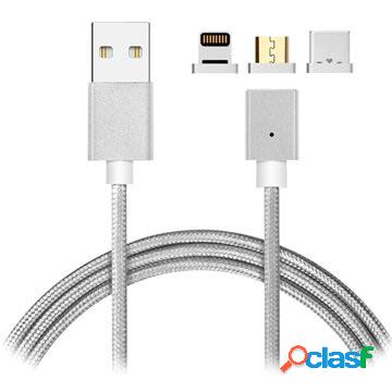 Cavo Magnetico 3 in 1 - Lightning, MicroUSB, Tipo-C - Color