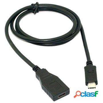 Cavo di Prolunga USB 3.1 Tipo-C / USB 3.1 Tipo-C - 2m - Nero