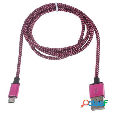 Cavo di QualitÃ da USB 2.0 a MicroUSB - 3m - Rosa Neon