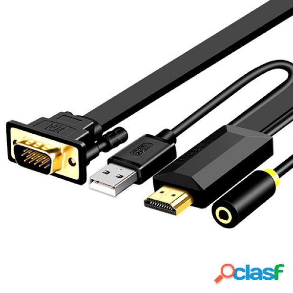 Cavo di conversione da HD a VGA con porta audio da 3,5 mm