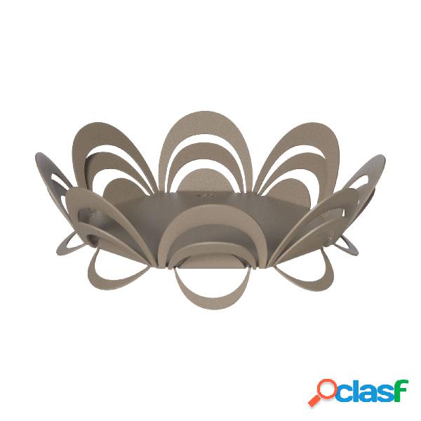 Centro tavola moderno piccolo Origami in metallo, d.27x11h,